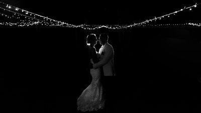 Silhouette with Fairy Lights from a Noosa Wedding