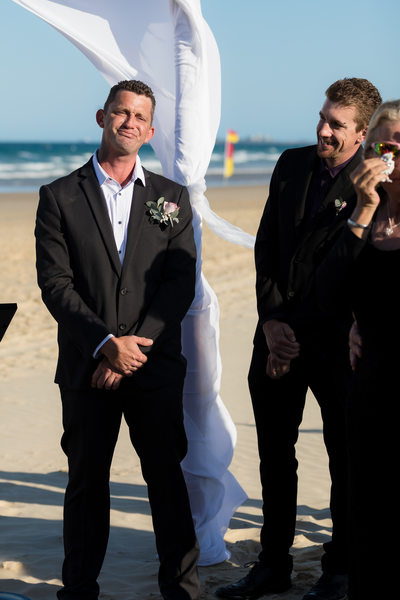 Groom overwhelmed seeing his bride for the first time