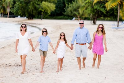 Family beach walk - Half Moon Resort, Jamaica