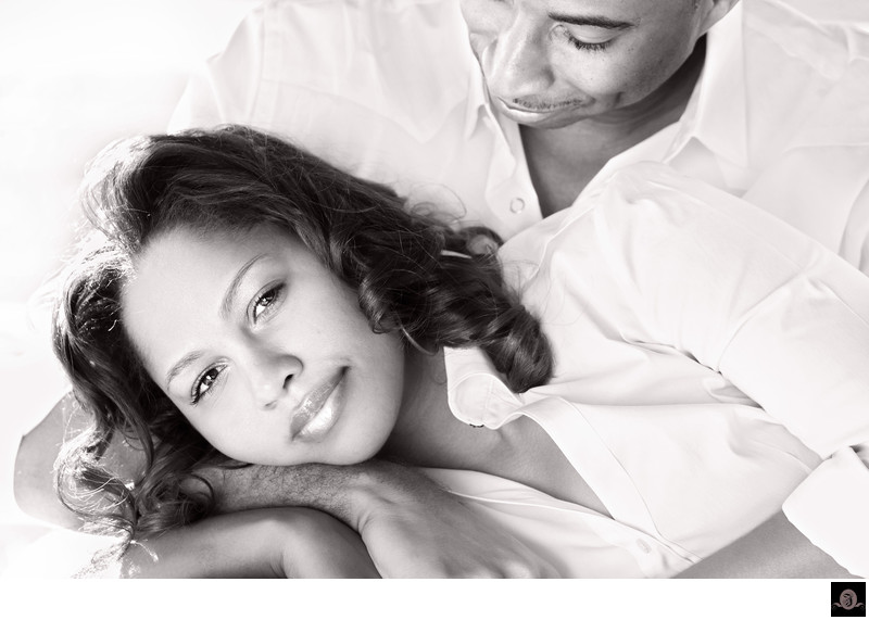 Liza Jackson Park Engagement: Intimate Black & White Portrait