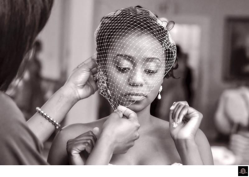 Captivating Moment: Maid of Honor Assisting Bride