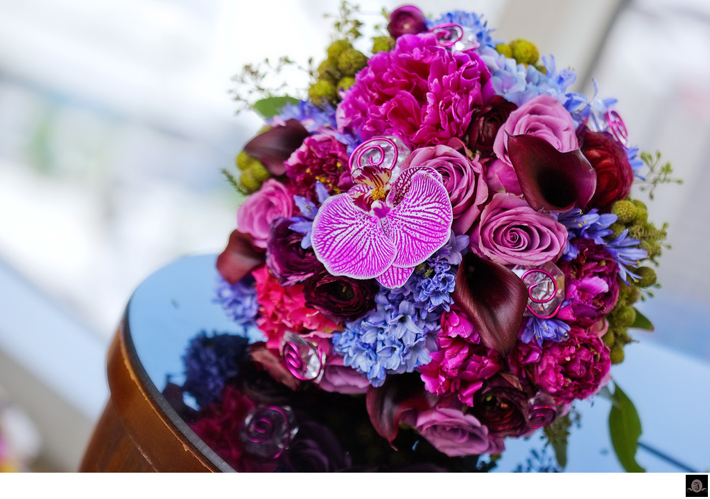 Exquisite Bridal Bouquet: Plum Lillies & Orchids