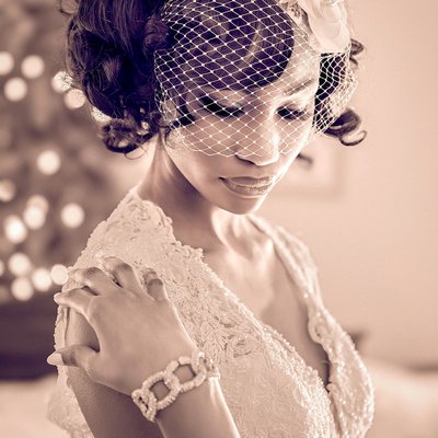 Sepia Bridal Portrait in Galina Signature Gown