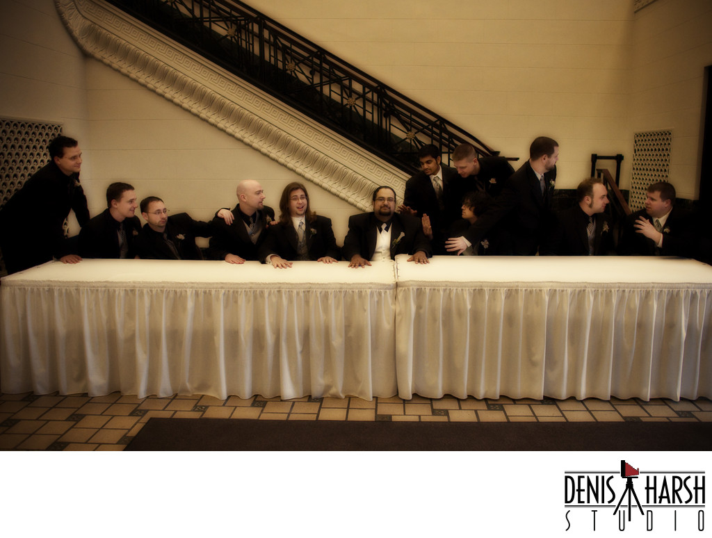 Creative Groom & Groomsmen reenact the Last Supper