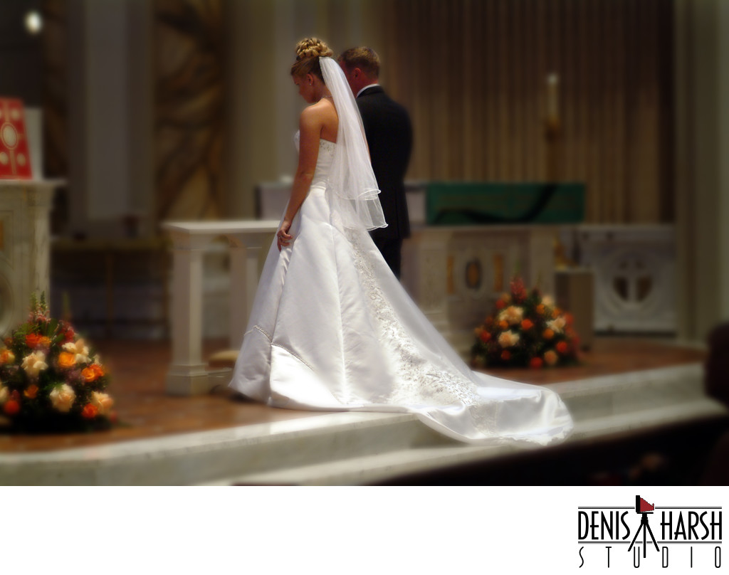 Champaign Wedding Ceremony Soft Touch Bride's train