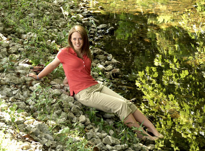 Bloomington Senior Pictures Barefoot in the creek