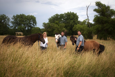Bloomington Family Photography with Horses in Tall Grass