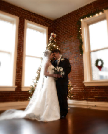 Bloomington Christmas Wedding Photography by the tree