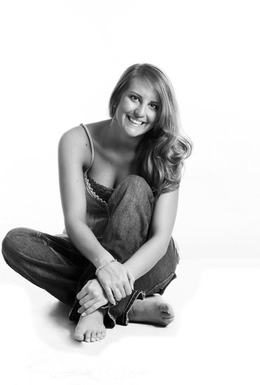 Bloomington Senior Pictures Barefoot in Studio Normal