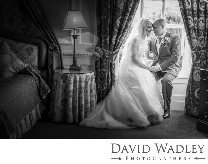 Bride & Groom at beautiful Swinfen Hall Hotel 