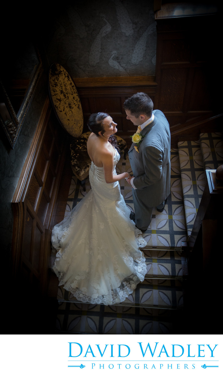 Bride & Groom together photographed in Moxhull Hall Hotel.