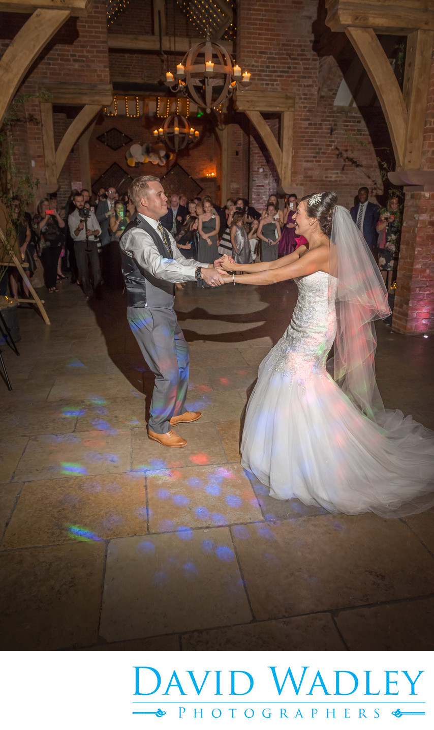 Dancing the wedding night away at Shustoke Barns Coleshill Birmingham.