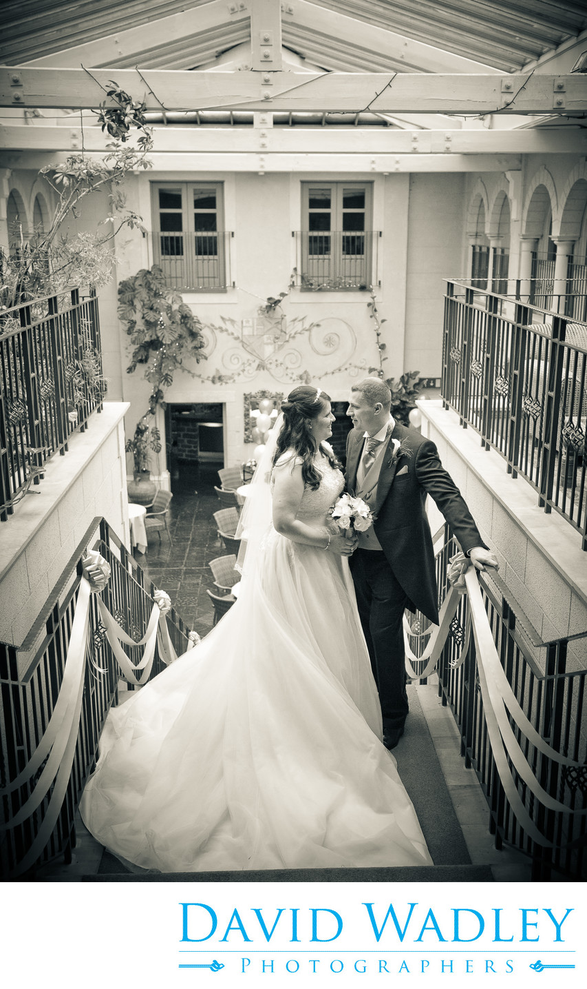 Top of the stairs at Nailcote Hall Wedding.