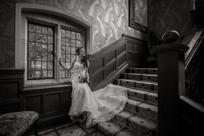 Bride photographed in Moxhull Hall Hotel.