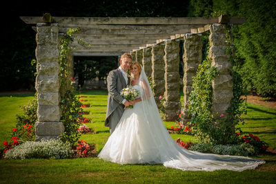 Wedding in the gardens at Swinfen Hall.