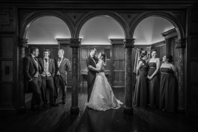 Bridal Party at Pendrell Hall on their Wedding day.
