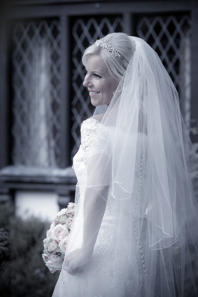 Bride on her Wedding day at Nailcote Hall.