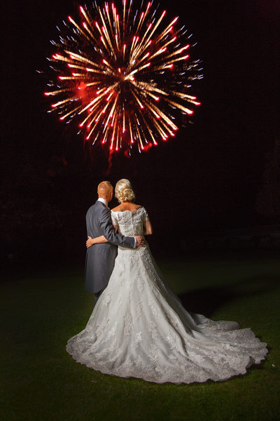 Fireworks on the Wedding day at Nailcotr Hall.