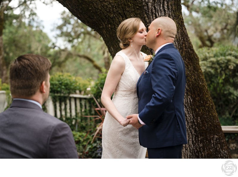 Intimate Wedding First Kiss Sacramento Photographers