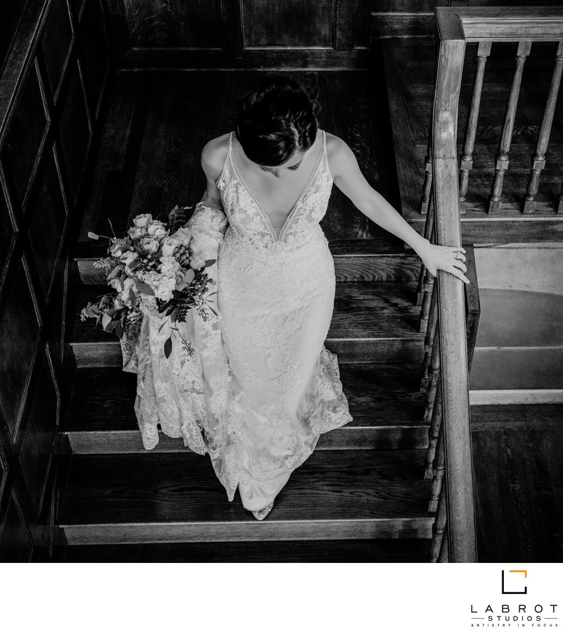 Bride on Stairs Sacramento Wedding Photographers