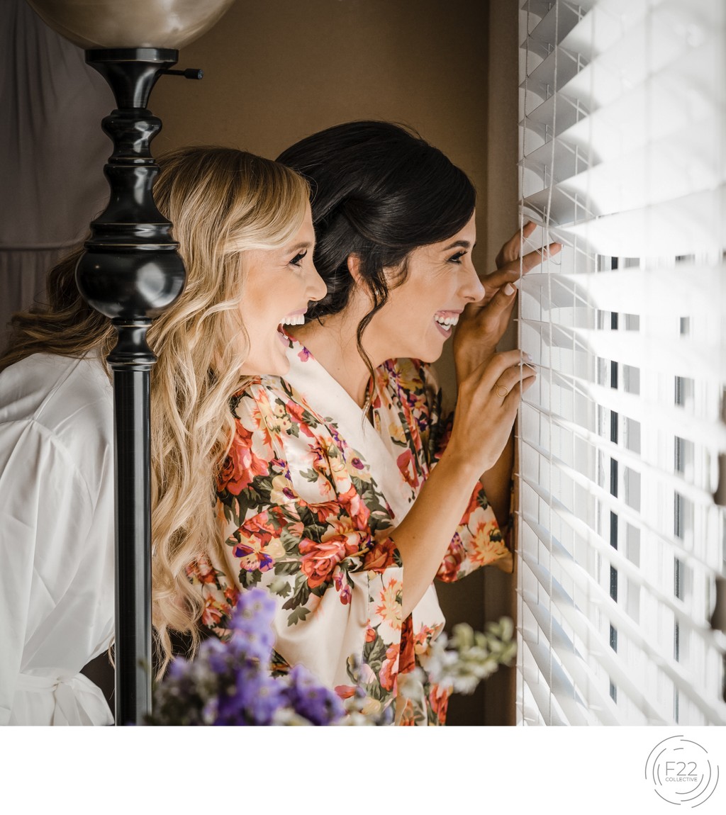 Best Wedding Photographer Sacramento Peeking Out Window