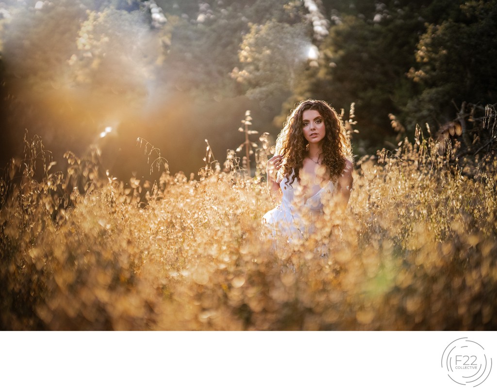 Best Wedding Photographers Sacramento Bride in Field