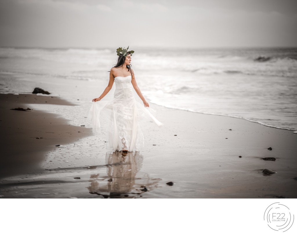 Bride on Beach Best Wedding Photographers Sacramento 