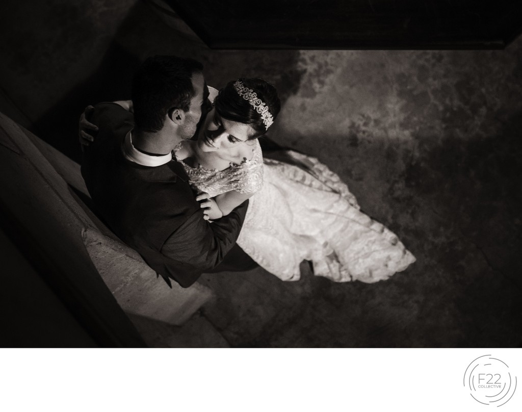 Bride and Groom BW Portrait