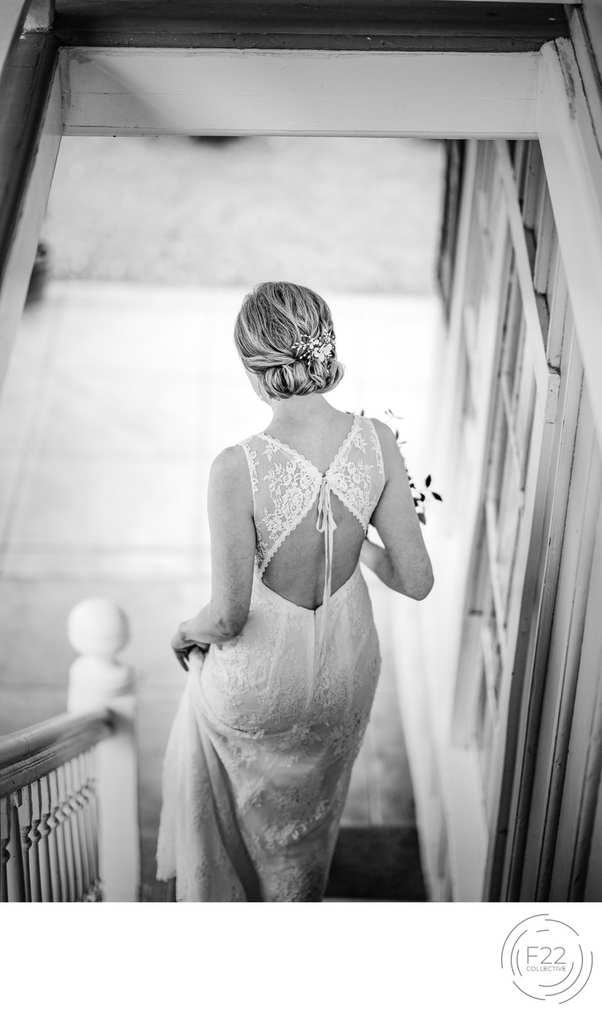 Bride on Stairs Best Wedding Photographers Sacramento 