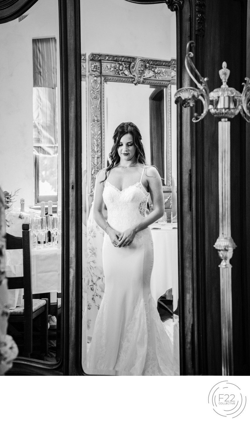 Best Wedding Photographers Sacramento Bride in Mirror
