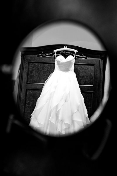Sacramento Wedding Photographer Dress in Mirror