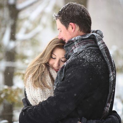 Snowy Tiffin Centre Engagement Photo​ in Winter