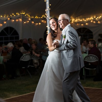 Grandfather Dances with Bride on Wedding Day