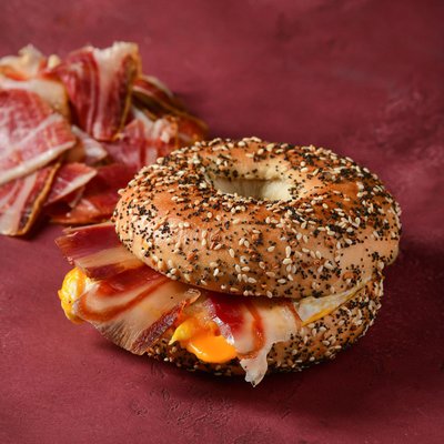 Black Seed Bagels Food Photography