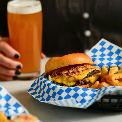 Burgers and Beer for Grand Army Bar and Threes Brewing