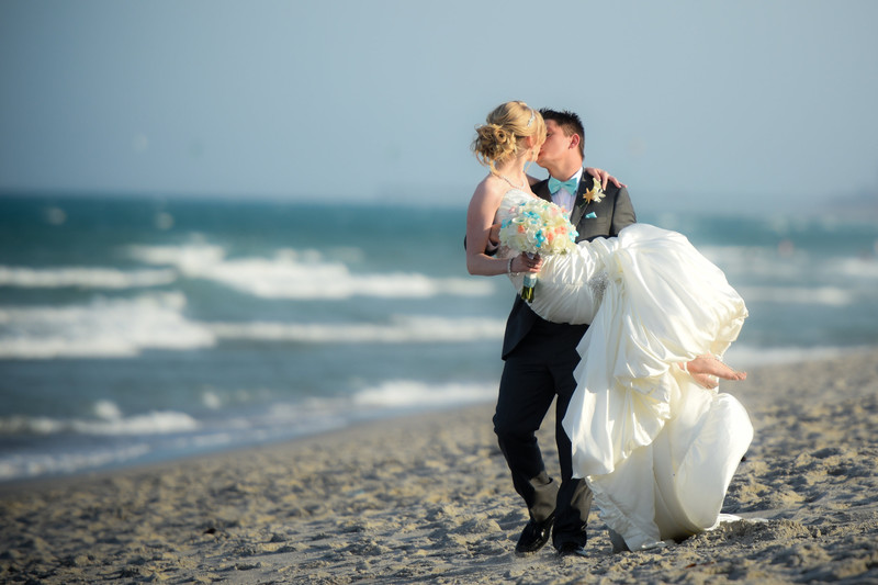 Romantic beach wedding photographers near me