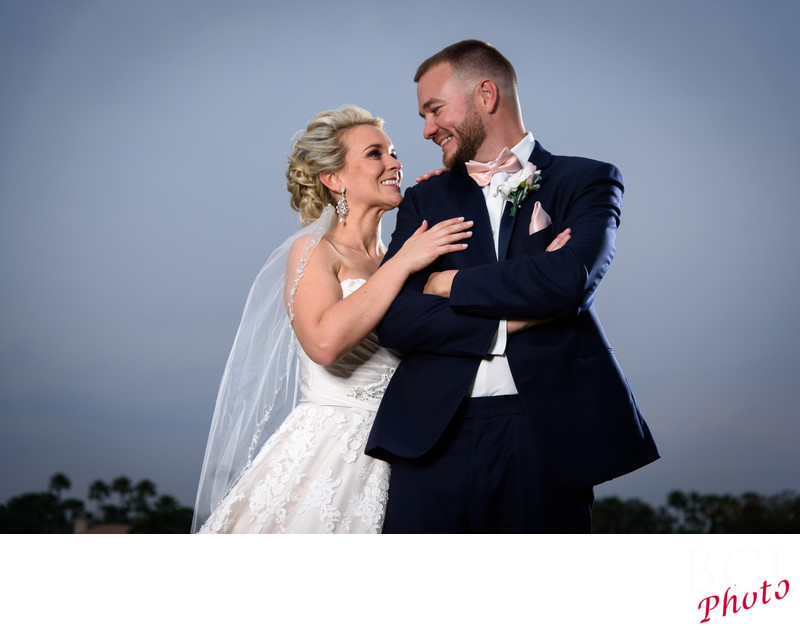 Bride and Groom romantic portrait at Willoughby