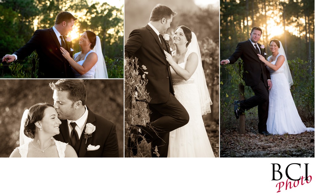 Romantic Wedding Album Page with both BW and Color