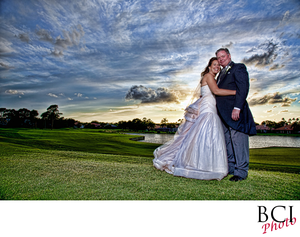 Romantic wedding shot at Willoughby golf club