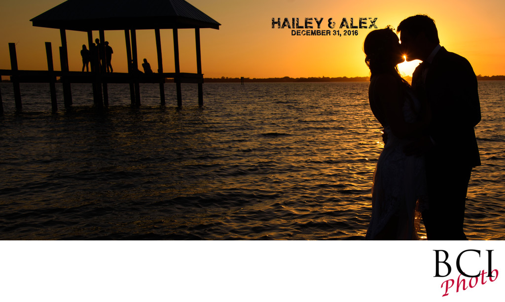 Hot Sunset Wedding Image on the Beach