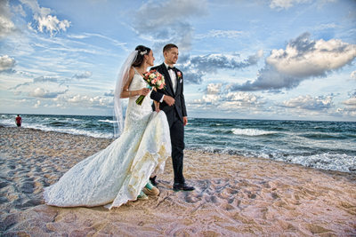 Amazing beach wedding portraits