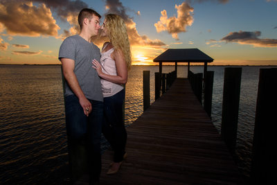 Sunset engagement session images at the House of Refuge