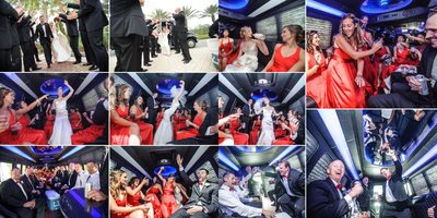 Amazing wedding album designs from the party bus ride