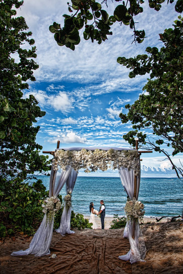 Bride and Groom portrait on the beach