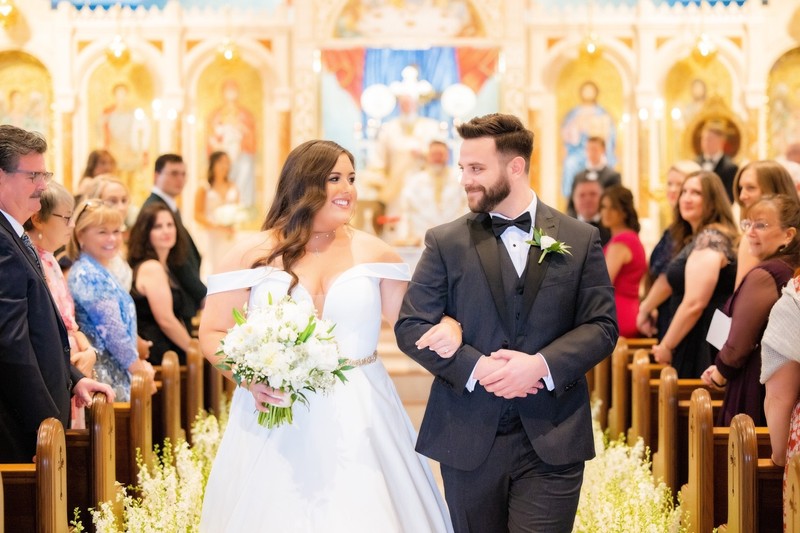 Newlyweds Exit Press Room Wedding