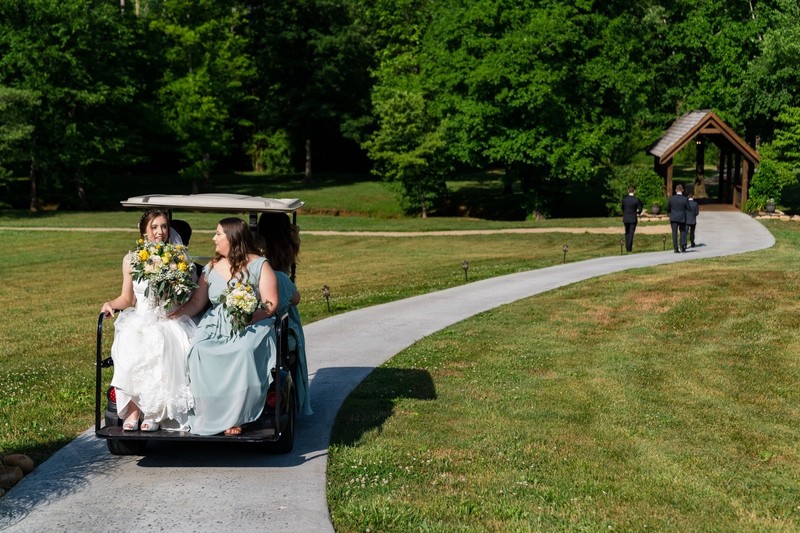 Golf Cart Ride after Ramble Creek Wedding