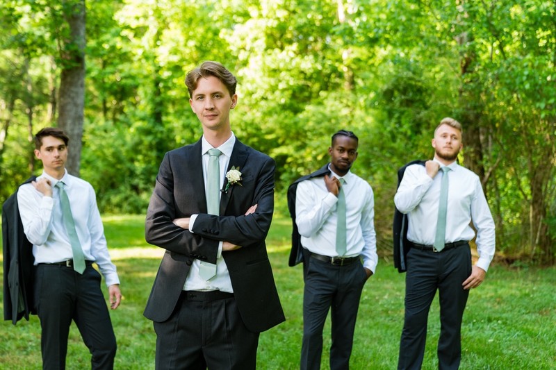 Groom & Groomsmen at Ramble Creek Wedding