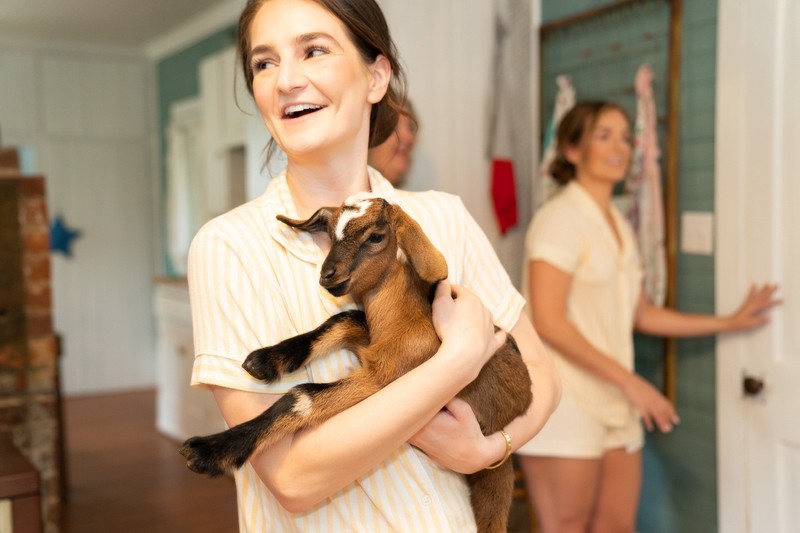Playful Moment at Barn at Highpoint Farms Wedding