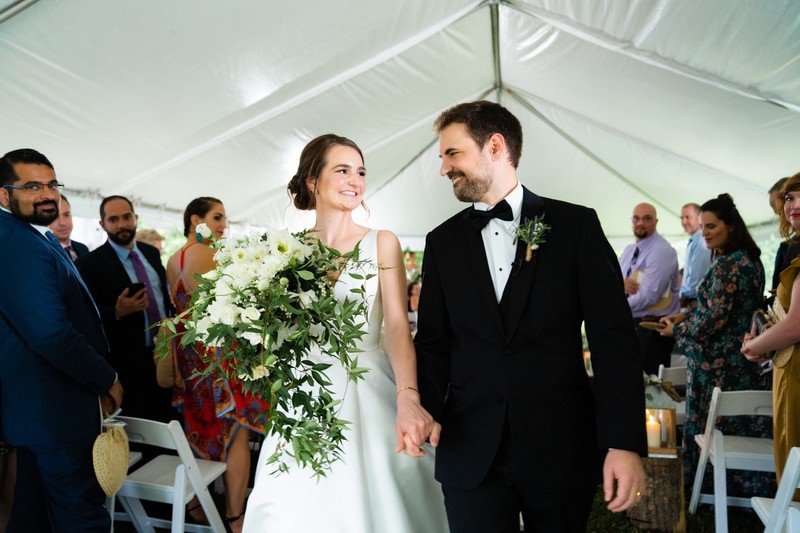 Just Married at Barn at Highpoint Farms Wedding