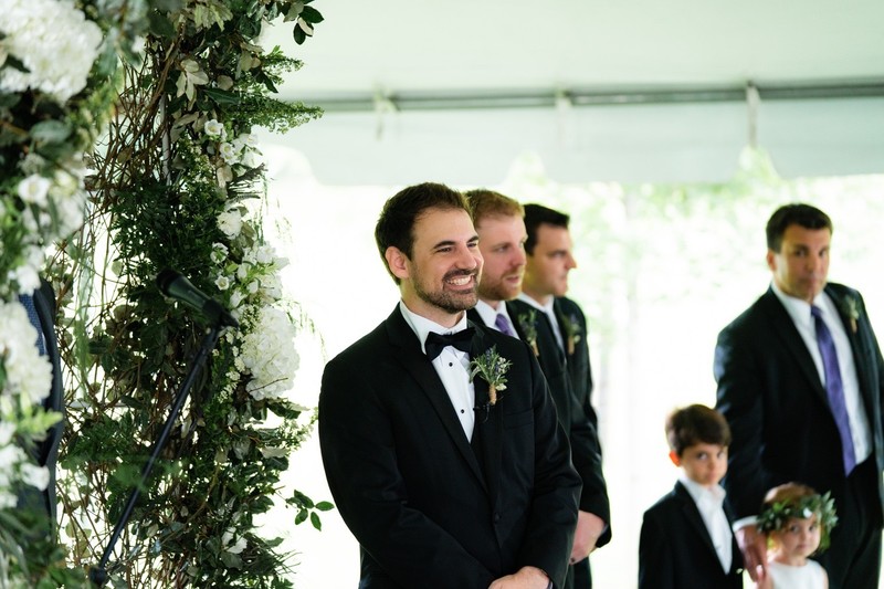 Groom Awaits at Barn at Highpoint Farms Wedding